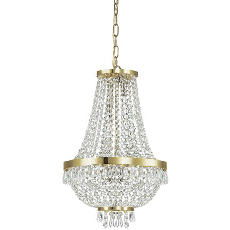 Lampadario Classico Caesar Metallo-Cristallo Oro 6 Luci G9 3W 3000K Luce Calda