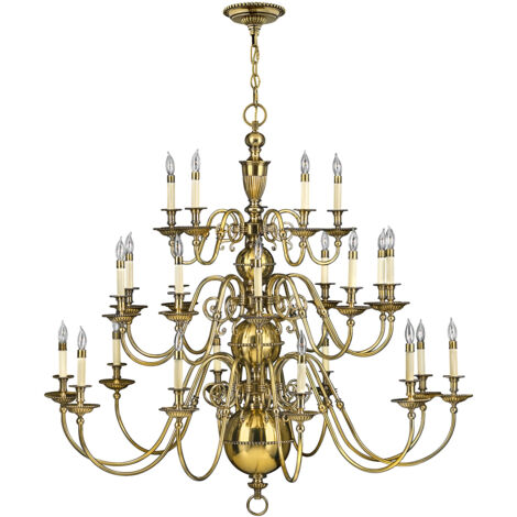Lampadario Classico Cambridge Ottone Brunito 25 Luci E14