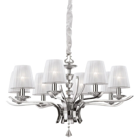 Lampadario Classico Pegaso Metallo Bianco 8 Luci E14