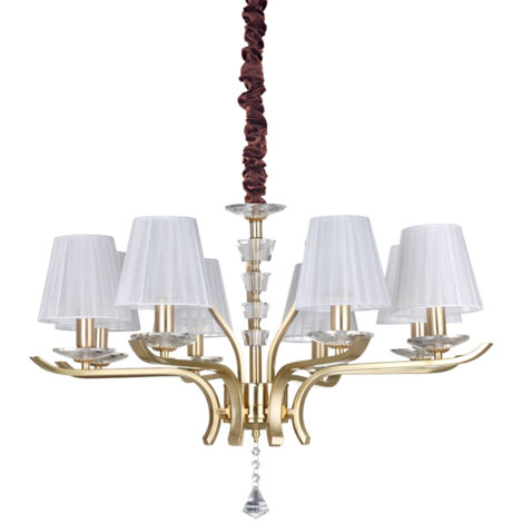 Lampadario Classico Pegaso Metallo Ottone 8 Luci E14