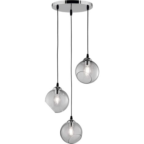 Lampadario CLOONEY cromato 3xE27 vetro RL R30073054