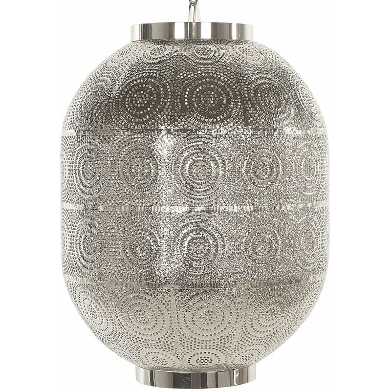 Image of Lampada in Metallo Color Argento in Stile Marocchino Maringa - Argento