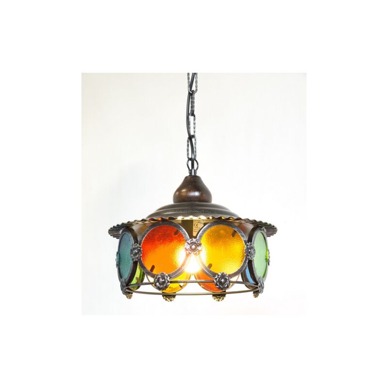 Image of Lampadario colori grande ferro battuto lanterna applique lampione lampade