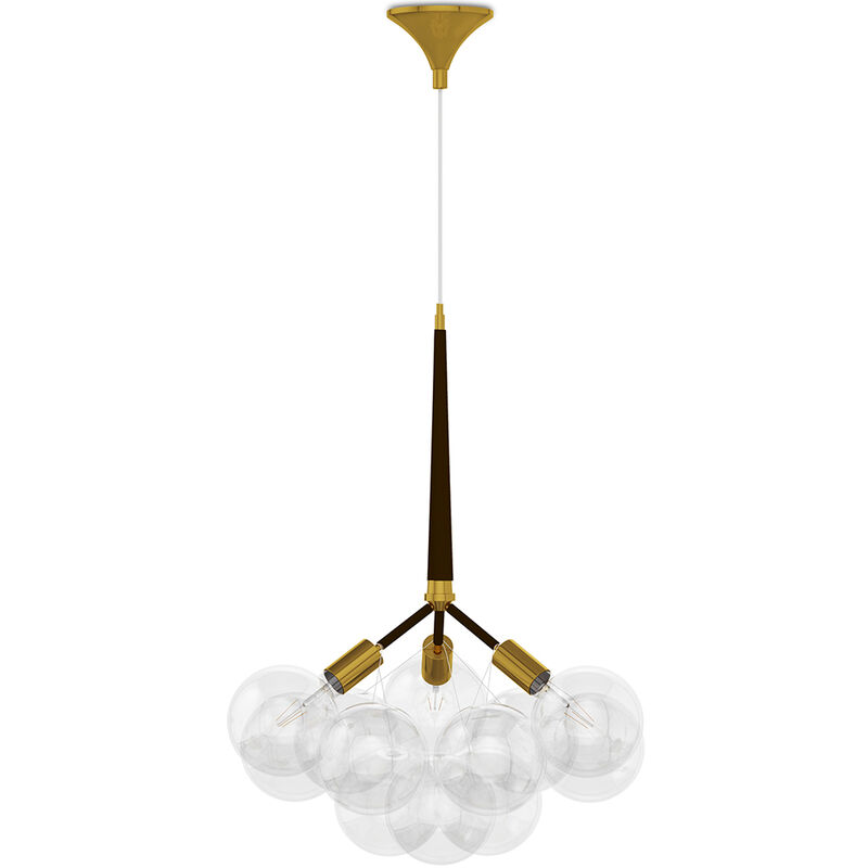 Image of Lampada da soffitto con sfere di vetro - Lampada a sospensione - Glaub Marrone - Vetro, Metallo - Marrone