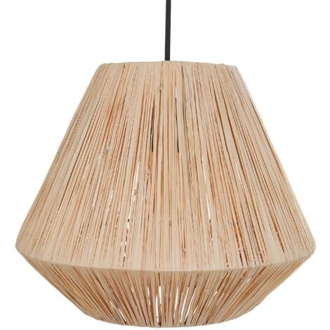 Lampadario con base in ferro realizzata in paglia naturale Damit