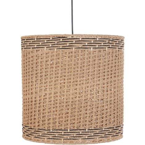Lampadario con paralume in corda di carta naturale Luapula
