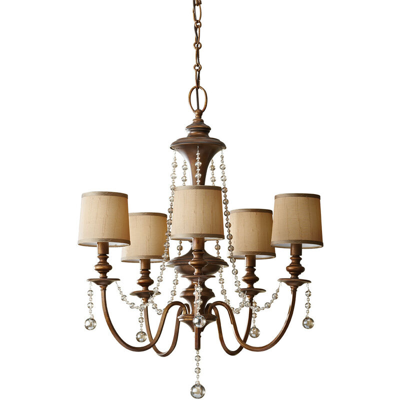 

Lampadario con Paralumi 5x E14 Light Firenze Oro Lámpara de araña con pantallas 5x E14 Light Firenze Gold