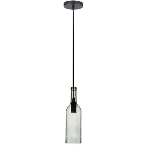LAMPADARIO CON PORTALAMPADA BOTTIGLIA TRASPARENTE