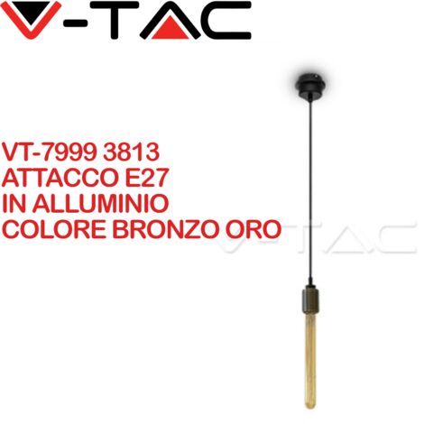 LAMPADARIO CON PORTALAMPADA BRONZO DORATO