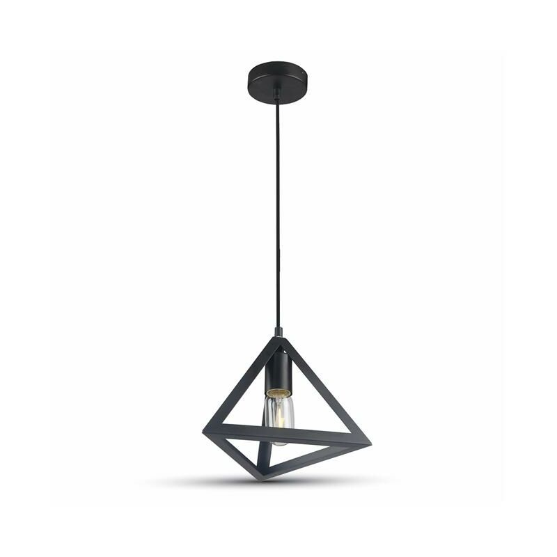 Image of Esolution - lampadario con portalampada geometrico opaca nero 3D rotondo