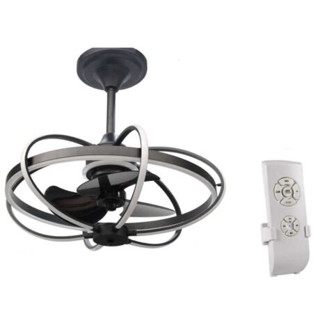 LAMPADARIO CON VENTILATORE E LUCE A LED CON TELECOMANDO 86 X 84CM COLORE NERO