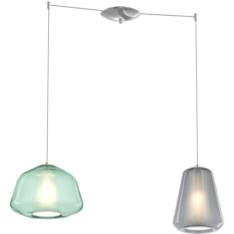 Lampadario Contemp Double Skin Metallo Cromo Vetro Ag Multicolor 2 Luci E27