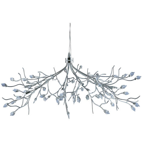 Lampadario Contemporaneo Astbury Metallo Cromo Vetro 10 Luci G9