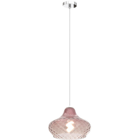 Lampadario Contemporaneo Dress Metallo Cromo Vetro Ruggine 1 Luce E27