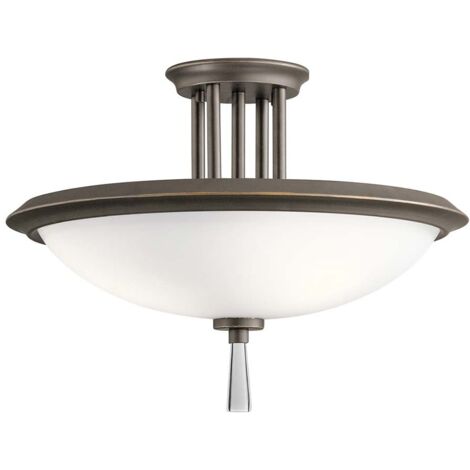 Lampadario Contemporaneo Dreyfus Acciaio Bronzo Antico Vetro 3 Luci E27