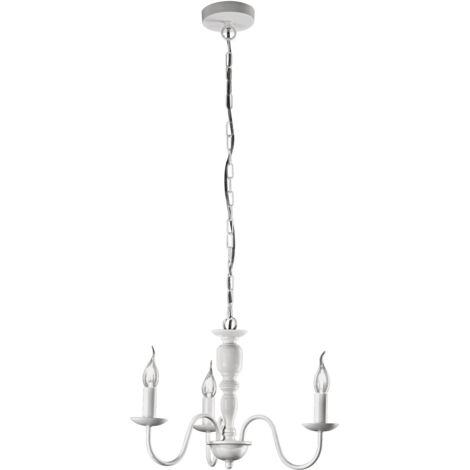 Lampadario Contemporaneo Ducale Metallo Bianco 3 Luci E14