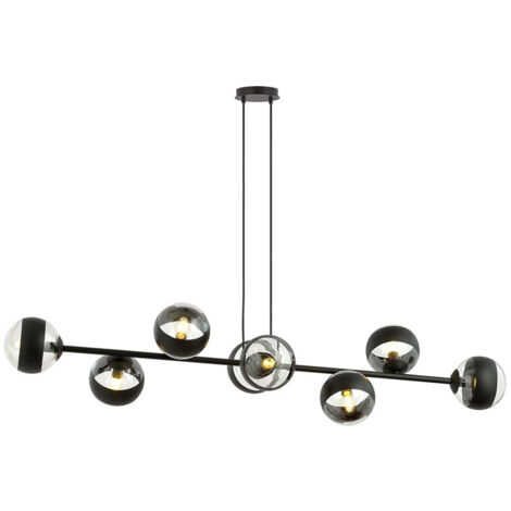 Lampadario Contemporaneo Durga Acciaio Nero 8 Luci E14 Ip20