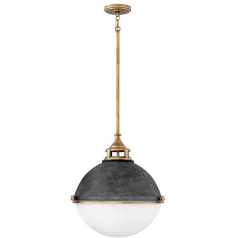 Lampadario Contemporaneo Fletcher Acciaio Zinco Antico Ottone 3 Luci E27