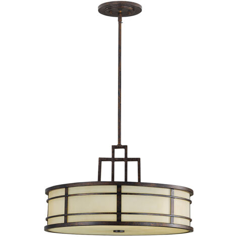 Lampadario Contemporaneo Fusion Acciaio Bronzo 3 Luci E27