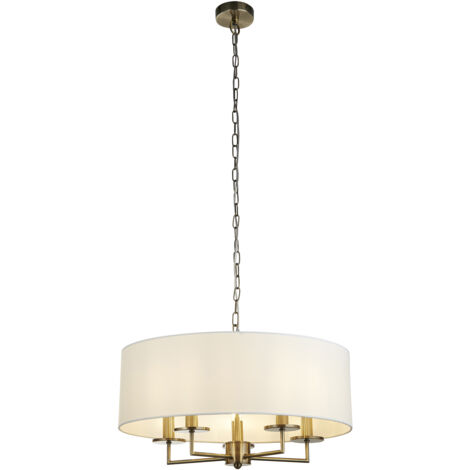Lampadario Contemporaneo Knightsbridge Acciaio Ottone 5 Luci E14