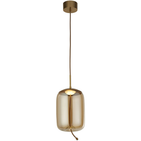 Lampadario Contemporaneo Lisbona Acciaio Ottone Vetro Argento Led 6W 2700K