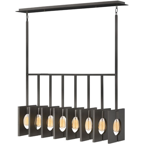 Lampadario Contemporaneo Ludlow Acciaio Grafite Spazzolata 8 Luci E27