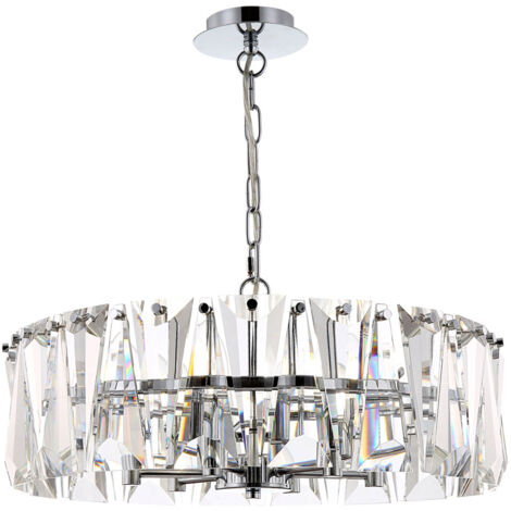 Lampadario Contemporaneo Puntes Metallo Cromo 6 Luci