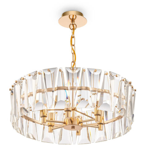 Lampadario Contemporaneo Puntes Metallo Oro 6 Luci