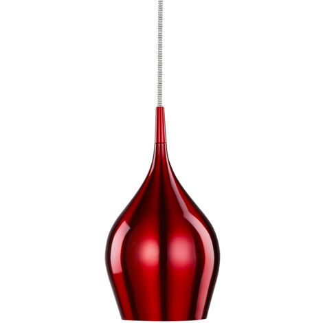 Lampadario Contemporaneo Vibrante Alluminio Rosso 1 LuceE14