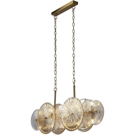 Lampadario Contemporaneo Wagon Wheel Acciaio Adjustable Vetro 10 Luci G9