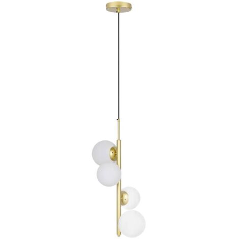 Lampadario Cordel 4xG9 in ottone/bianco Candellux 34-01559