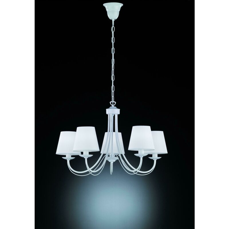 Image of Italia lampadario cortez 5 luci attacco piccolo e14 28w colore bianco 110600531 - Trio Lighting