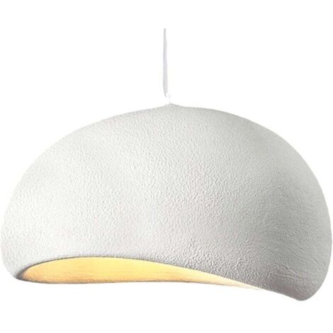 Lampadario creativo nordico in finta pietra, diametro 40 cm, paralume regolabile, E27, per camera da letto, sala da pranzo e soggiorno, bianco [classe energetica A]