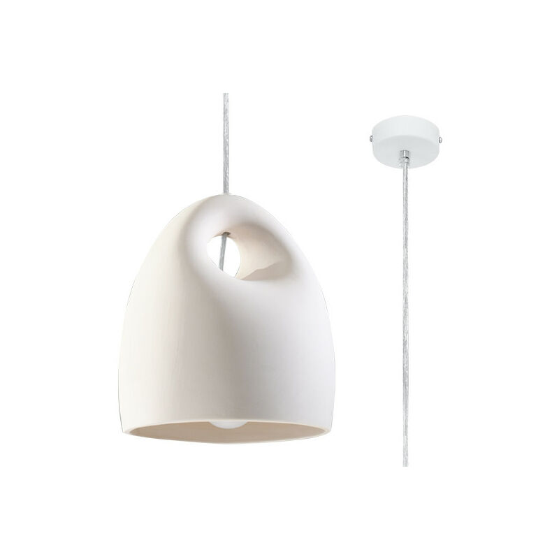 

Sollux Lighting - Lampadario Cupola Ceramica Bianca E27 Lámpara colgante de cerámica tipo domo Blanco E27