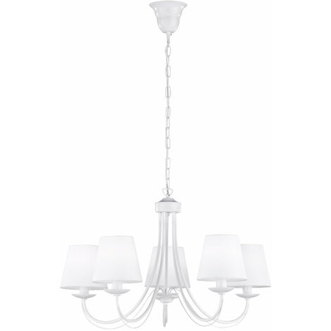 Lampadario da Interno  E14 in Metallo Bianco Opaco