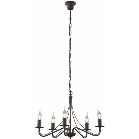 Lampadario da Interno  E14 in Metallo Ruggine