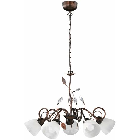 Lampadario da Interno  E14 in Metallo Ruggine Anticato