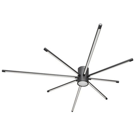 Lampadario da soffitto a led 43 watt plafoniera lampada moderna nero luce 6500k