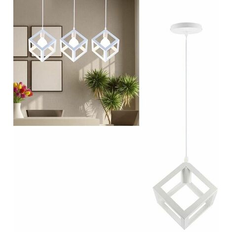 Lampadario Da Soffitto A Sospensione A Forma Cubo 3d Portalampada E27