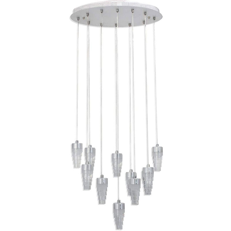 Image of Lampadario da soffitto a sospensione a led 41 watt plafoniera moderna con bicchieri estraibili lampada sospesa arredamento moderno