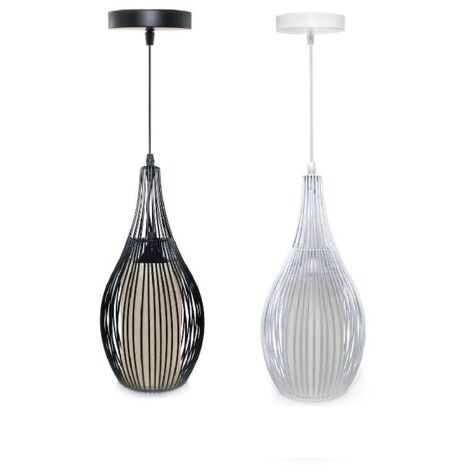 Lampadario da Soffitto a Sospensione Regolabile Design Moderno per Lampadina E27Colore della luce Bianco