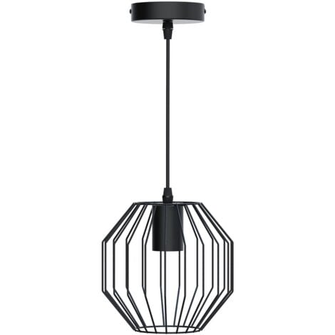 Lampadario da soffitto Exagon Nero opaco 1 x E27 Aigostar