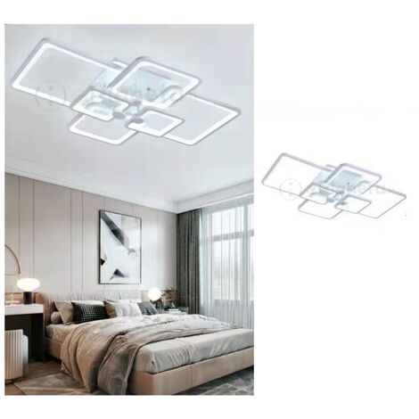 Lampadario da soffitto led 6 luci quadrato plafoniera design moderno per camera