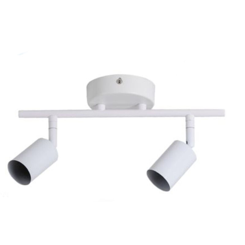 Image of BES - Lampadario Soffitto Orientabile Applique Bianco Parete 2 Portalampade GU10 910