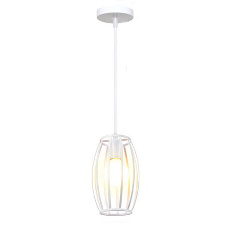 Lampadario da soffitto pendente a sospensione di forma ovale nero o bianco portalampada con attacco e27 bianco