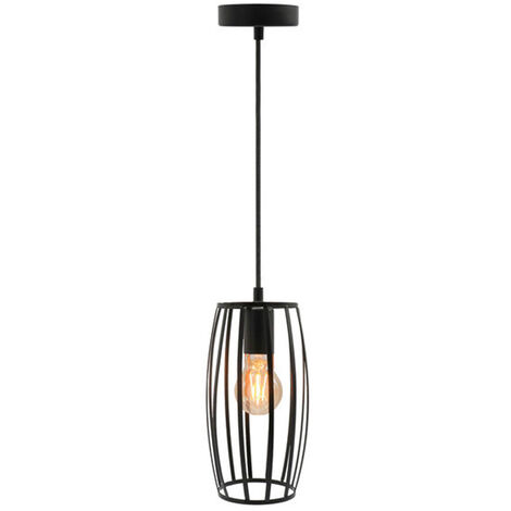 Lampadario da soffitto pendente a sospensione di forma ovale nero o bianco portalampada con attacco e27 Nero