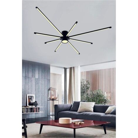 Lampadario Da Soffitto Plafoniera Led Luce Naturale 42 Watt Moderno Nero