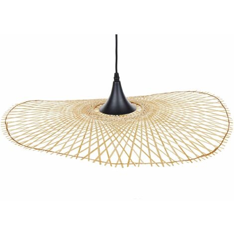 Lampadario da Soffitto Stile Boho Moderno Ovale Legno Bamboo 60 cm Floyd - Legno chiaro