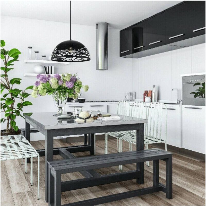 Lampadario Design Contemporaneo Paralume Metallo Traforato Sospensione E27 A37 Nero - - Trade Shop Traesio