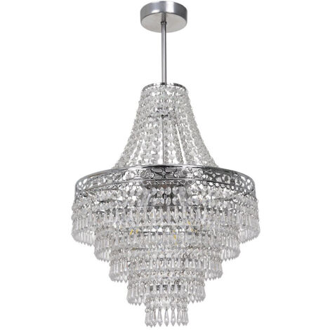 Lampadario di cristallo glamour argento 3xE14 40W CORAL Milagro